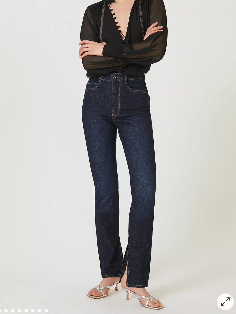Pilcro Dark Blue Straight-Leg Jeans
